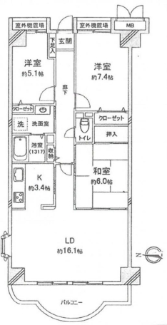 シャンテ川西　1号棟